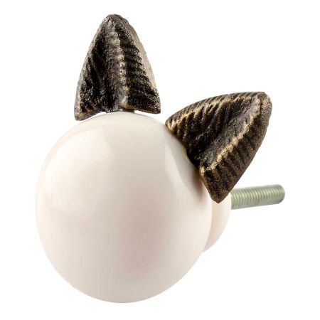 White Resin Cat Drawer Knob Online